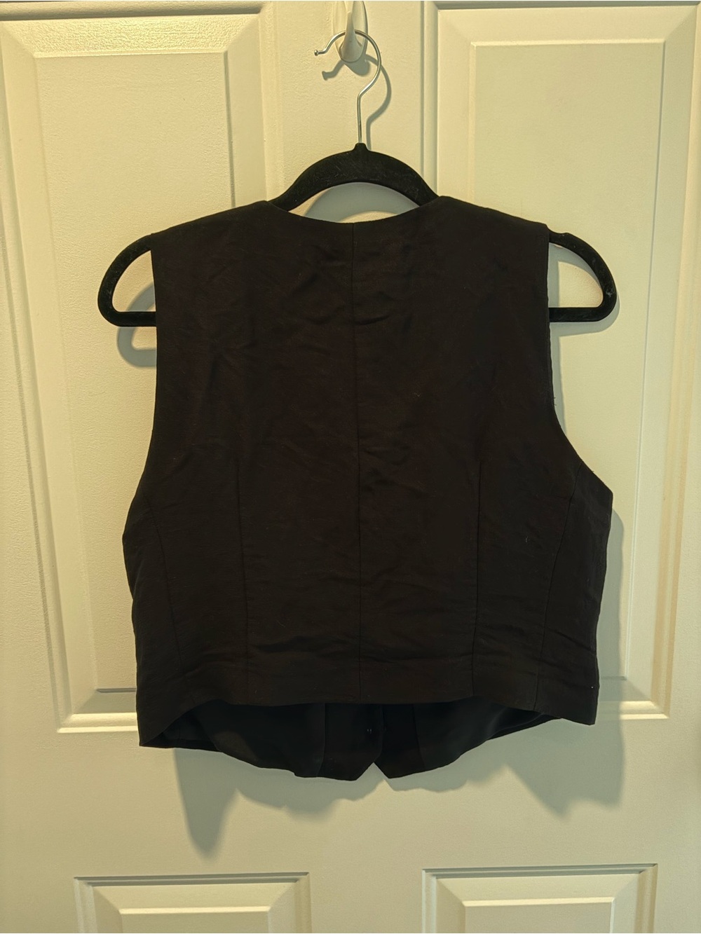 H&M Black Sleeveless Linen Style Button Vest - Picture 3 of 3
